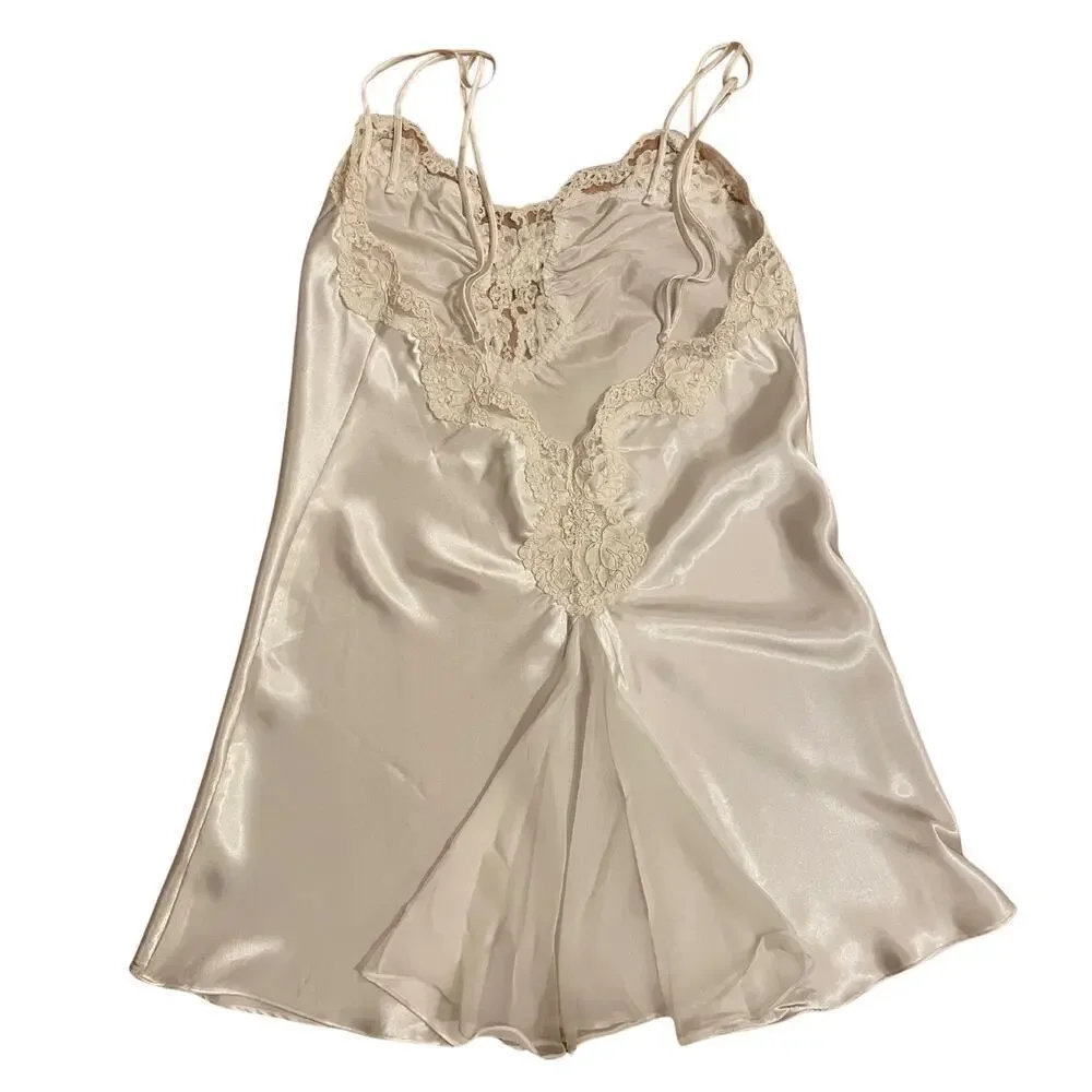 Vintage Deadstock Victoria’s Secret Satin Bridal Nightgown | Pearls, Sequins, M